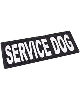 Service Dog Vest Patches Removable Service Dog Patch with Reflective Printed Letters for Support Dog Vest Harness Collar or Leash (Service Dog)
