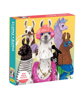 Mudpuppy Llama Rama 500 Piece Family Jigsaw Puzzle, cute Puzzle for Kids and Families with Dressed Up Llamas