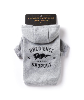 Obedience School Dropout Dog Hoodie From Brass Monkey - Medium (22 Chest) Includes 2 White Drawstrings And Velcro Fasteners Cute Dog Accessories With Vintage Inspired Designs Great Gift