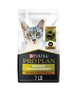 Purina Pro Plan Weight Control Dry Cat Food, Chicken and Rice Formula - 7 lb. Bag