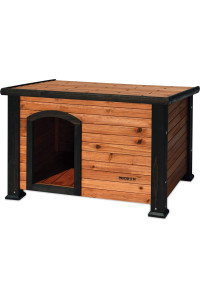 Petmate Petmate Precision Pet Weather-Resistant Log cabin Dog House with Adjustable Feet, Natural Wood, Medium