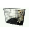 YML 24-Inch Foldable Light Duty Door Dog Crate with WireBottom Grate and Plastic Tray, Black