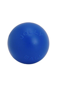 Jolly Pets Push-n-Play Ball Dog Toy, 6 Inches/Medium, Blue (306)