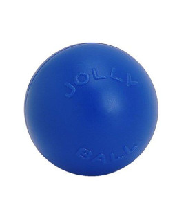 Jolly Pets Push-n-Play Ball Dog Toy, 6 Inches/Medium, Blue (306)