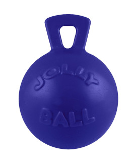 Jolly Pets Tug-n-Toss Heavy Duty Dog Toy Ball with Handle, 4.5 InchesSmall, Blue (445 BL)