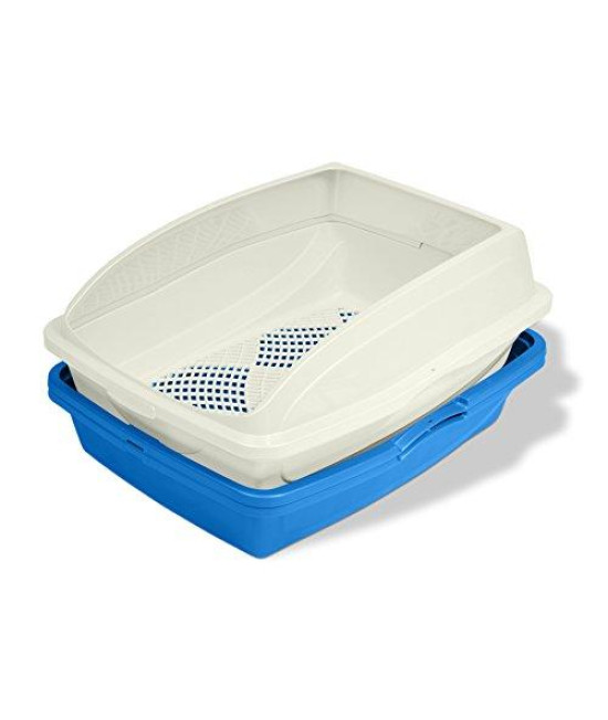 Van Ness CP5 Sifting Cat Pan/Litter Box with Frame, Blue/Gray,19 x 15.13