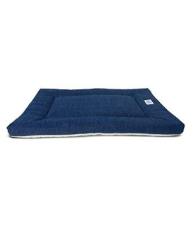 Pet Dreams Eco-Friendly Dog Crate Bed - The Original Crate Pad/ Kennel Mat - Quality Bedding Since 1999, Ultra Soft, Reversible, Non-Toxic Washable Pad That Never Bunches! X-Large 42" Denim