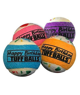 PetSport Jr. Happy Birthday Tuff Balls (1.8 Happy Birthday Tuff Balls Jr 4PK)