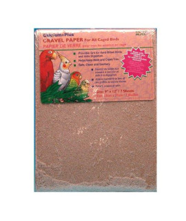 Penn-Plax Gravel Paper for Bird Cage, 9 by 12-Inch | Great for Hard-Billed Birds | Safe, Clean and Easy for Improved Digestion (BA637)