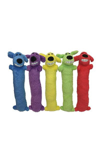 Multipet Loofa Dog 18 Plush Dog Toy, Colors May Vary (1 each)