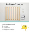 Toddleroo by North States 103 Wide Extra Wide Swing Baby Gate: Perfect for Oversized Spaces. No Threshold. One Hand Operation. Hardware Mount. Fits 60- 103 Wide (27 Tall, Sustainable Hardwood)