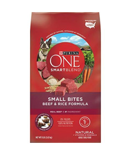 Purina ONE Natural Dry Dog Food SmartBlend Small Bites Beef & Rice Formula - 8 lb. Bag