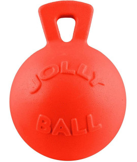Jolly Pets Tug-n-Toss Heavy Duty Dog Toy Ball with Handle, 10 InchesX-Large, Orange