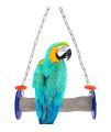 Sweet Feet and Beak Roll Bird Swing - Pumice Perch Bird Toys Trims Nails and Beaks Safe and Non-Toxic Bird cage Accessories for Small and Large Birds Swinging Toys Birds Will Love XL 11.5 Inches