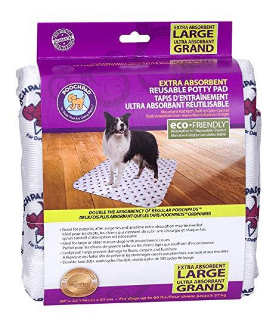 PoochPad Reusable Potty Pads for Mature Dogs- Extra Absorbent, Large 30 x 32