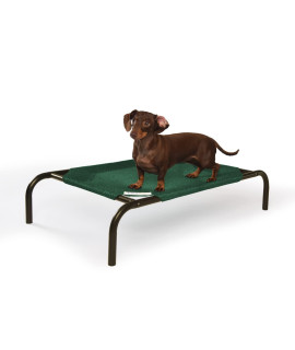 cOOLAROO The Original cooling Elevated Dog Bed, Indoor and Outdoor, Small, Brunswick green