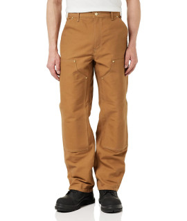 carhartt Mens Firm Duck Double-Front Work Dungaree Pant B01, Brown, 36W X 30L