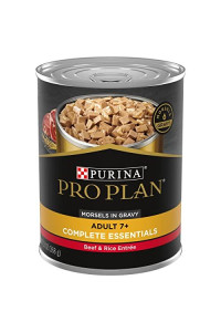 Purina Pro Plan Senior Gravy Wet Dog Food, FOCUS Morsels in Gravy Beef & Rice Entree - (12) 13 oz. Cans