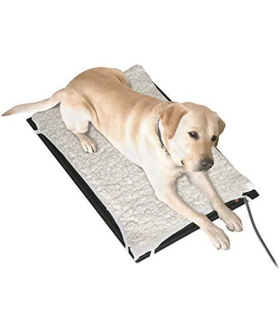 Farm Innovators HM-80M 17 x 24 Inch Plastic Heated Pet Mat with Fleece Cover and Heavy Duty Anti Chew Cord Protector for Dogs, Cats, and More, 70 Watt