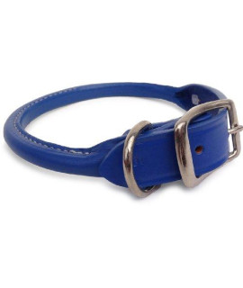 Auburn Leathercrafters Rolled Dog Collar - 12 Royal Blue