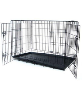 YML 48-Inch 2-Door Heavy Duty Dog Crate, Black