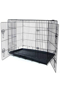 YML 42-Inch 2-Door Heavy Duty Dog Crate, Black