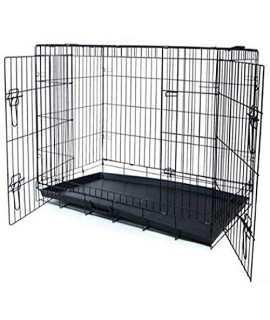 YML 42-Inch 2-Door Heavy Duty Dog Crate, Black