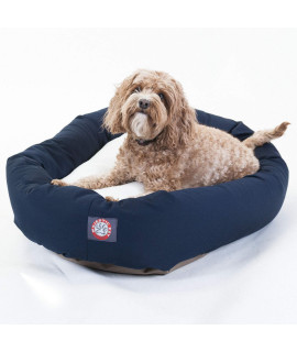 32 inch Blue Sherpa Bagel Dog Bed By Majestic Pet Products