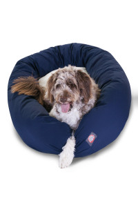 52 inch Blue Sherpa Bagel Dog Bed By Majestic Pet Products