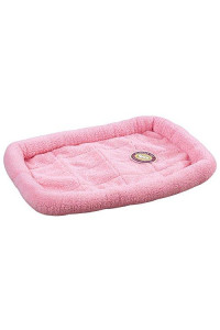 Slumber Pet Sherpa Crate Beds - Comfortable Bumper-Style Beds for Dogs and Cats, Medium/Large, Baby Pink