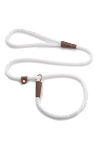 Mendota Pet Slip Leash - Dog Lead and collar combo - Made in The USA - White, 38 in x 4 ft - for SmallMedium Breeds