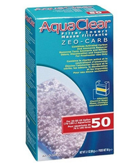 Aquaclear 50 Zeo-carb Filter Insert, Aquarium Filter Replacement Media, A614
