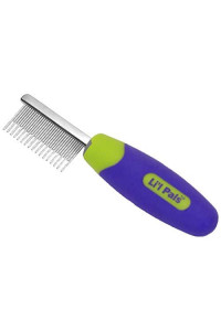 LilPals Stainless Steel Shedding Dog Comb (1-Pack), green, XS, Model Number: W6201