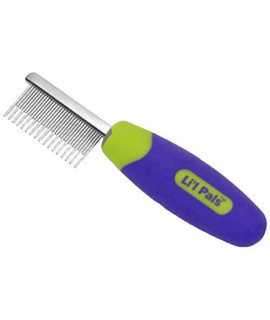 LilPals Stainless Steel Shedding Dog Comb (1-Pack), green, XS, Model Number: W6201
