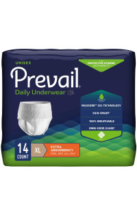 Prevail Adult Incontinence Underwear for Men Women, Maximum Absorbency, X-Large, 14 count