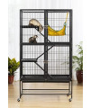 Prevue Hendryx Feisty Ferret Home with Stand, Black Hammertone