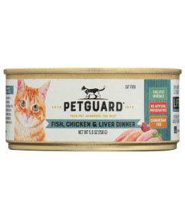 Petguard Fish chicken & Liver Wet cat Food 5.5-oz case of 24