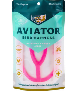 The AVIATOR Pet Bird Harness and Leash: Medium Pink