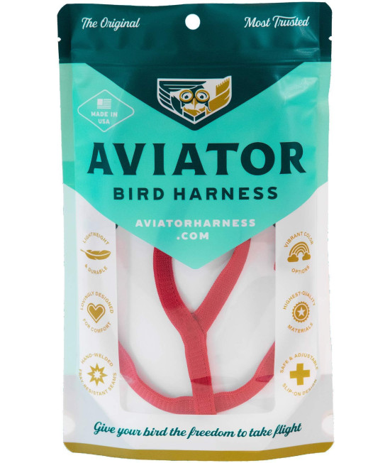 The AVIATOR Pet Bird Harness and Leash: Large Red