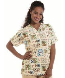 Scrubs for Women Workwear Originals V-Neck Top Plus Size 4700, 4XL, Victorian Hearts