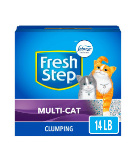 Fresh Step clumping cat Litter, Multi-cat Odor control, 14 lbs