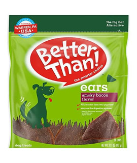 Better Than Ears Premium Dog Treats, Smoky Bacon Flavor, 36 Count Pouch