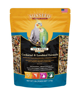 Sunseed 49030 Vita Prima Sunscription Cockatiel And Lovebird Food - High-Variety Formula, 3 LBS