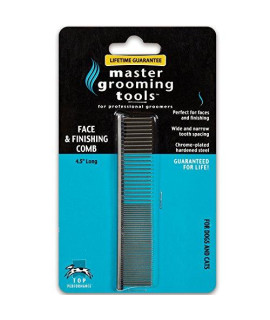 Master Grooming Tools 4.5 Inch Greyhound Pet Grooming Comb, Fine and Coarse