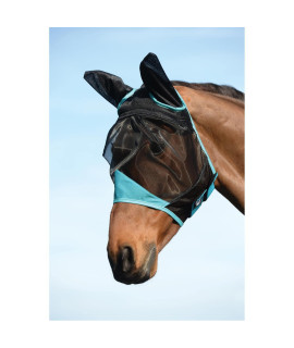 Weatherbeeta Comfitec Fine Mesh Mask With Nose & Ears Navyturquoise Pony