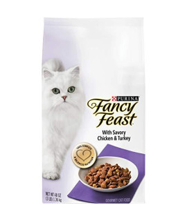 Purina Fancy Feast Dry Cat Food, with Savory Chicken & Turkey - 3 lb. Bag