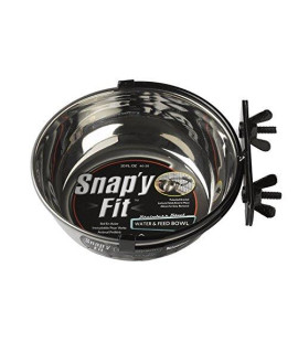 MidWest Homes for Pets Snapy Fit Food Bowl | Pet Bowl, 20 oz. (2.5 cups) | Dog Bowl Easily Affixes to a Metal Dog Crate, Cat Cage or Bird Cage | Pet Bowl Measures 6L x 6W x 2H Inches