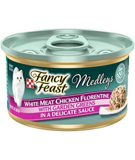 Purina Fancy Feast Gravy Wet Cat Food, Medleys White Meat Chicken Florentine With Garden Greens - (24) 3 oz. Cans