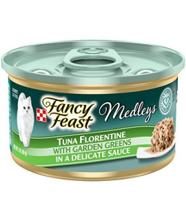 Purina Fancy Feast Wet Cat Food, Medleys Tuna Florentine With Garden Greens in a Delicate Sauce - (24) 3 oz. Cans