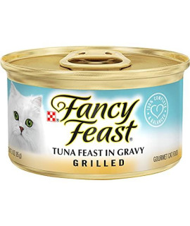 Purina Fancy Feast Gravy Wet Cat Food, Grilled Tuna Feast - 3 oz (Pack of 24)